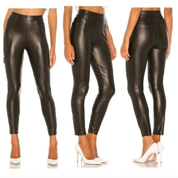 Spanx $148 Black Leather-Like Ankle Skinny Pant Leggings - Picture 10 of 14